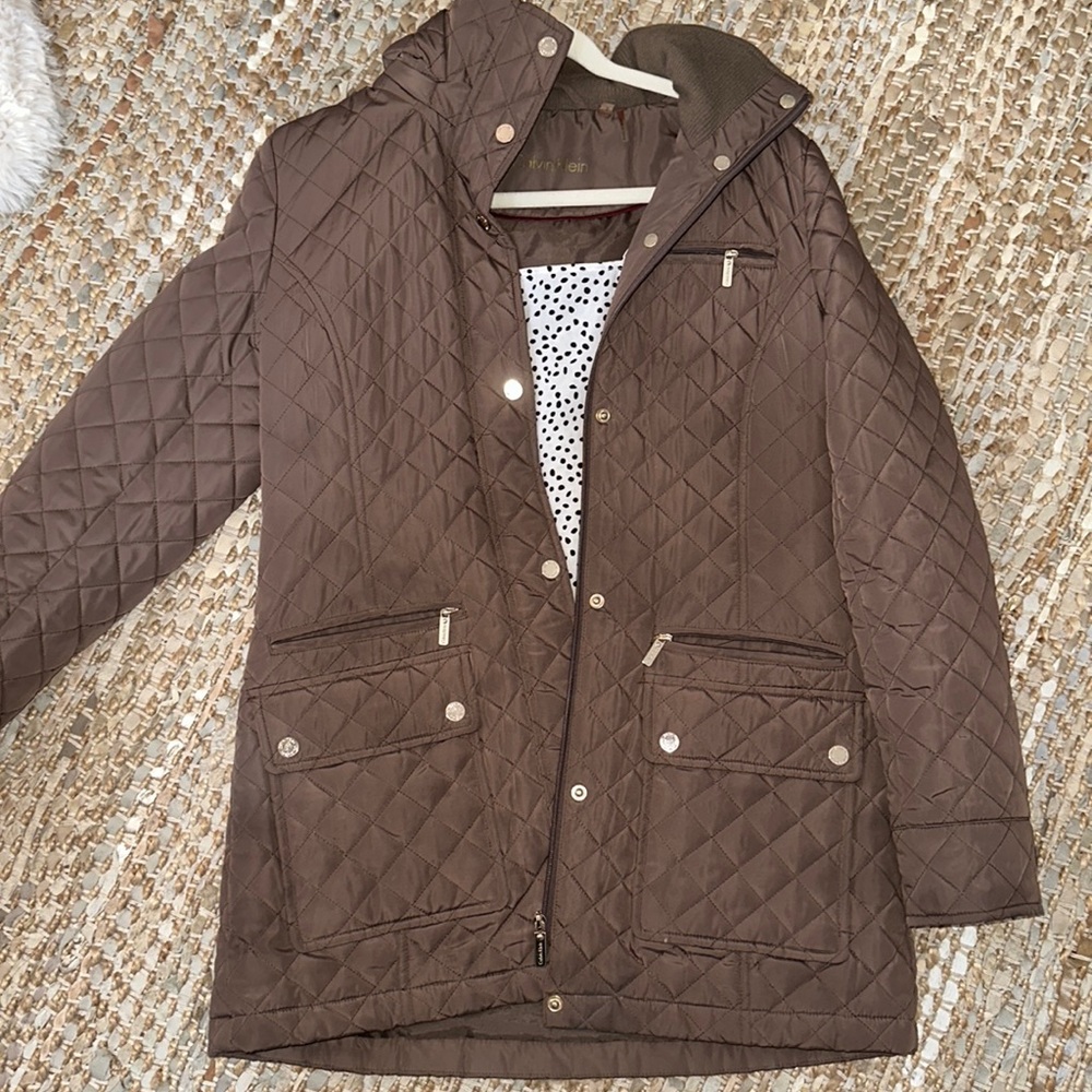 CALVIN KLEIN BROWN INSULATED PUFFER, size medium
